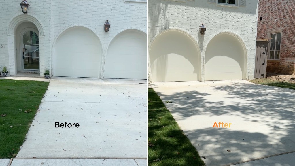 Palo Pinto driveway before and after